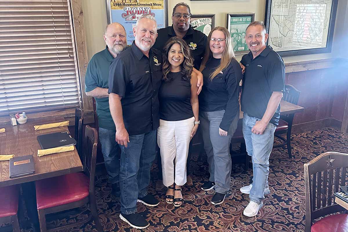 ASSP Q web H.B. Neild Construction Director of Safety Quais “Q” Savoir, standing, center back, was recently named president of the Sabine Neches Chapter of the American Society of Safety Professionals. He is pictured with, from left, front, are Chapter Nominations Elections Committee Jimmy Evans, Chapter Nominations Elections Committee Troy Crow, Past President Natalia Rios, Incoming Secretary Madison Piatak, and Incoming Treasurer Mark Young.